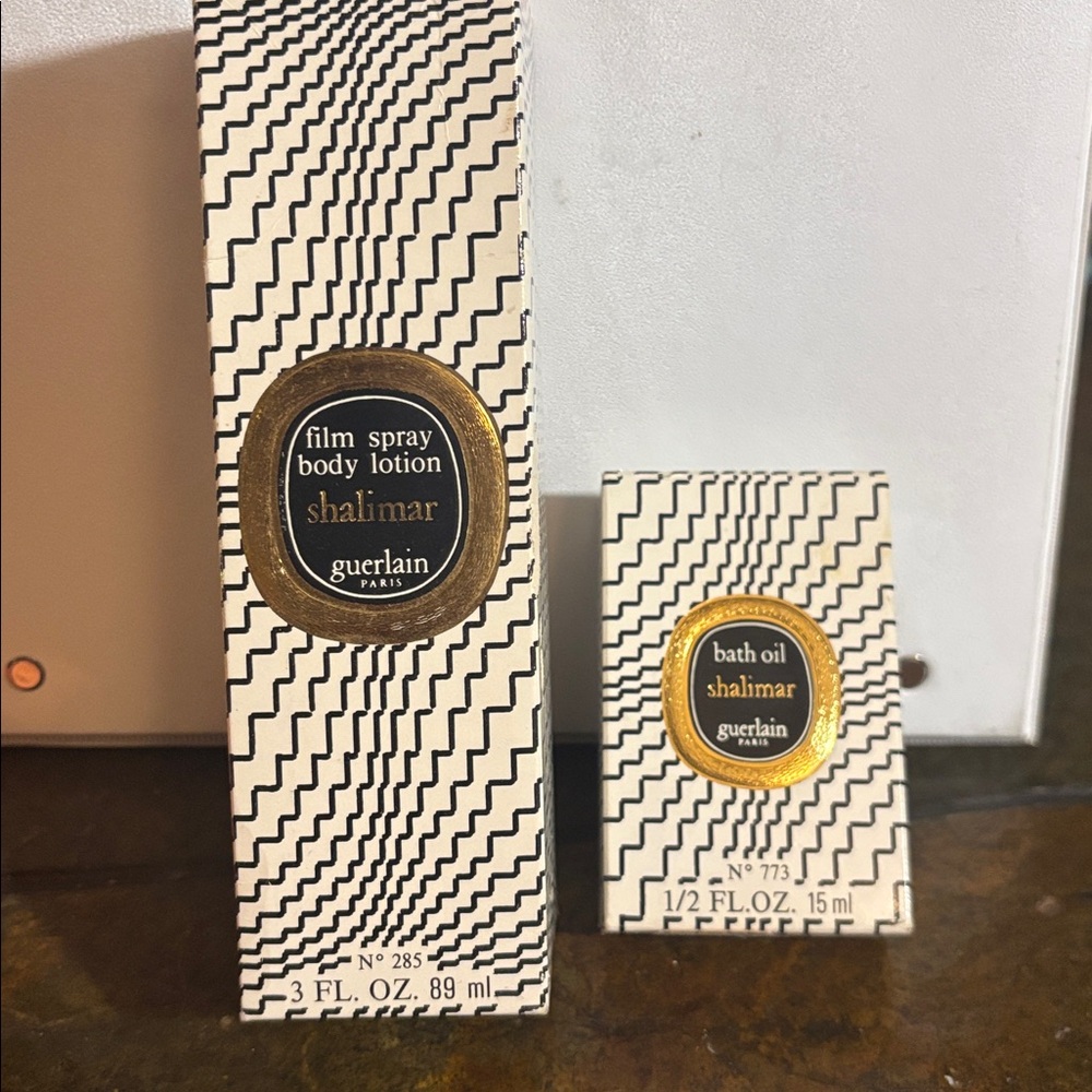 PRICE DROP! Luxury Vintage Shalimar film spray body lotion/bath oil set.